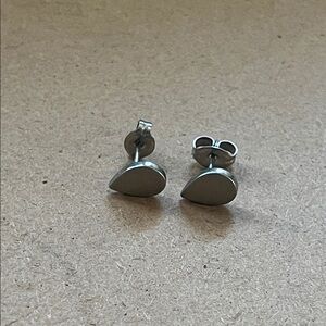 Silver Teardrop Stud Earrings